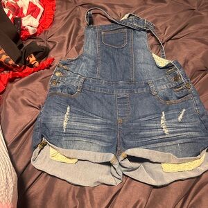 Denim Overall Shorts